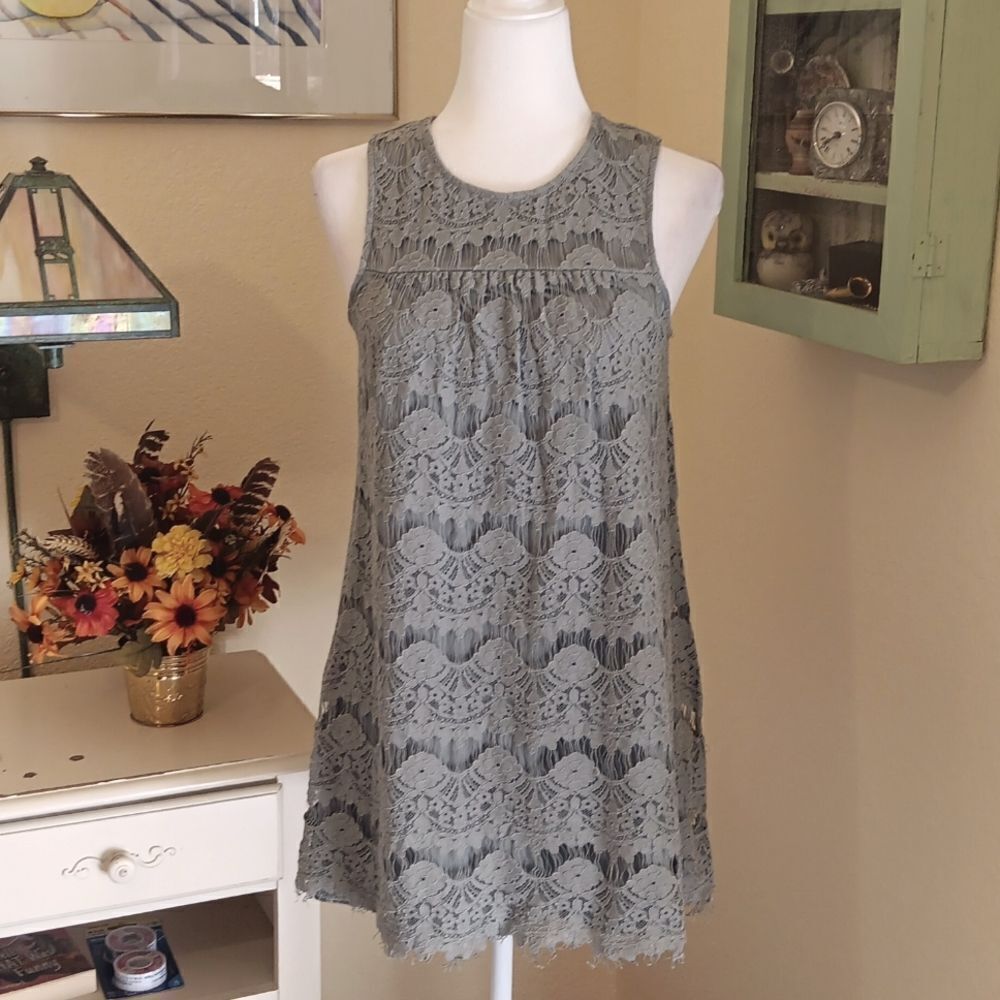 Speechless Sage Blue Lace Mini Dress. Soft Girl, Feminine
